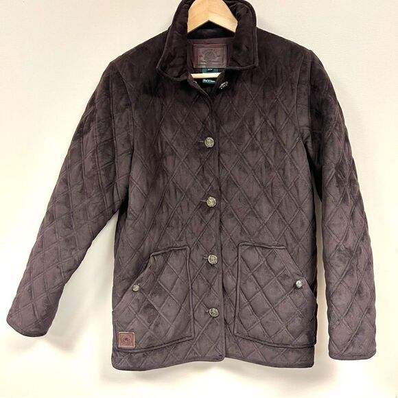 - Ralph Lauren brown quilted suede feel jacket    2P - Picture 1 of 7